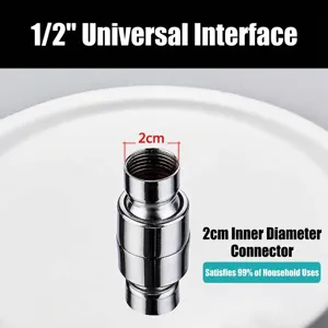 Stainless steel shower head connector featuring a G1/2 universal 2cm diameter interface