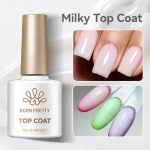 Vue détaillée du top coat laiteux Born Pretty avec effets d'application