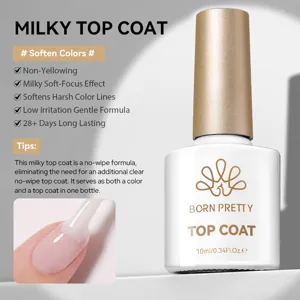 Points forts du top coat laiteux de 10 ml pour une finition d'ongles à effet flou artistique