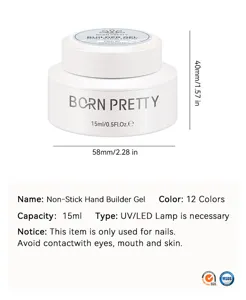 Spécifications détaillées du BORN PRETTY 15ml Non-Stick Hand Builder Gel pour ongles