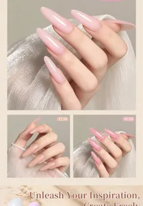 Extensions d'ongles stiletto rose lait de qualité supérieure avec un fini lisse et brillant