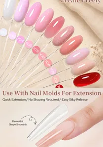 Échantillons de gel d'extension d'ongles et guide professionnel avec moule transparent