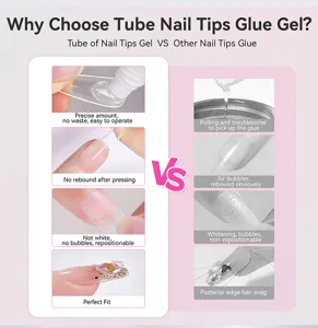 Comparaison détaillée montrant les avantages du gel de colle pour ongles 3 en 1