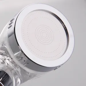 High pressure negative ion filtering handheld shower head with water saving technology