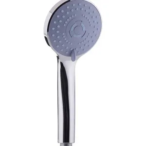 High pressure 5-mode handheld shower head with chrome finish and grey spray face