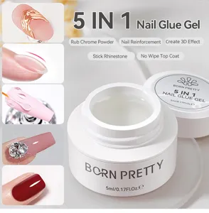 Professional BORN PRETTY 5-in-1 clear nail glue gel for 3D effects and nail reinforcement