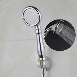 High Pressure Handheld Shower Head Water Saving Chrome ABS Bathroom Showerhead Spray Nozzle With Stainless Steel Panel