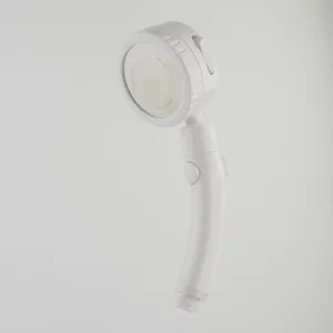 Modern white high-pressure handheld shower head with 3 modes and one-click water stop switch