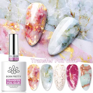 Detailweergave van BORN PRETTY nagelkunst transferfolielijm met marmeren foliemonsters