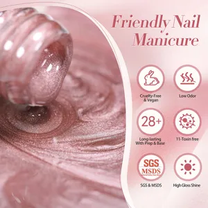 Detailopname van glinsterende roségouden magnetische kattenoog nagelgel met kenmerken