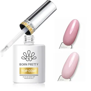 Professional BORN PRETTY 15ml Milky Top Coat no-wipe UV LED gel nail polish effect