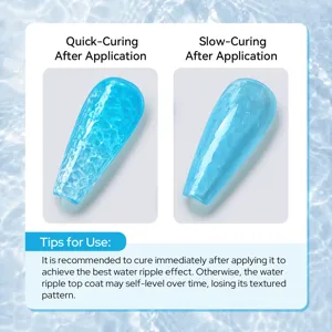 Comparaison visuelle du séchage du vernis gel à effet ondulation d'eau