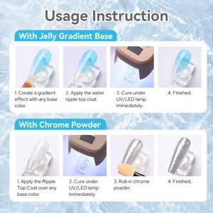 Guide d'utilisation étape par étape du vernis à ongles de finition effet d'eau