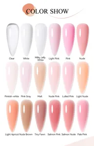 18-color palette of UR SUGAR jelly nail extension gel for professional manicures