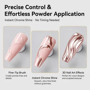 BORN PRETTY 3-in-1 multi-functional nail gel for precise 3D metallic wave art effects