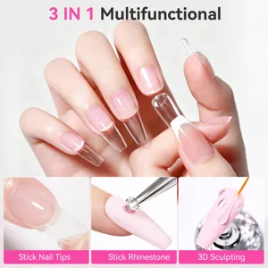 Colle à ongles solide 3-en-1 BORN PRETTY pour capsules, strass et modelage 3D