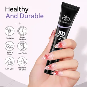 Tubo de gel para esculpir uñas 5D BORN PRETTY con un diseño de uñas 3D profesional