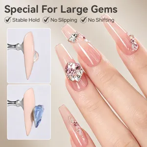 Professionele BORN PRETTY jelly nagellijm voor grote strass op roze coffin nagels
