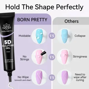 Gel de escultura 5D transparente BORN PRETTY para diseños profesionales de decoración 3D