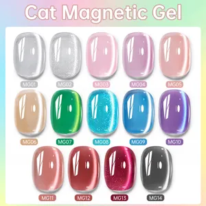 Set de 14 colores de esmalte de uñas en gel magnético ojo de gato efecto brillante