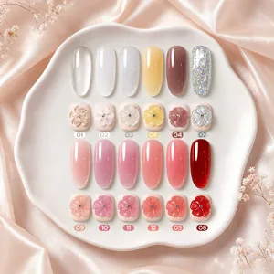 Palette de couleurs de gel d'extension BORN PRETTY sur une plaque décorative en céramique