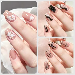 BORN PRETTY 3D embossed nail art gel with elegant floral and butterfly designs