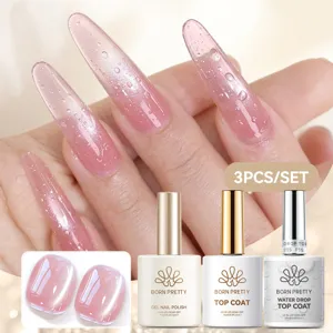 Set Born Pretty 3 gel da 15ml con top coat effetto goccia d'acqua e smalto occhi di gatto