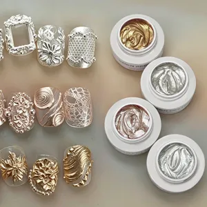 BORN PRETTY Metallic-Relief-Nagelgel-Set mit 3D-Festtextur für profi Schnitzdesigns