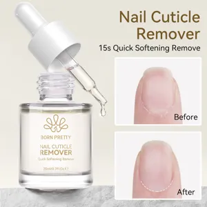 Nail cuticle remover detail showing 15s quick softening effect before and after use