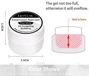Detaillierte Maße und 8ml Füllstandsanzeige für LILY'CUTE 5D Sculpting Extension Nagelgel