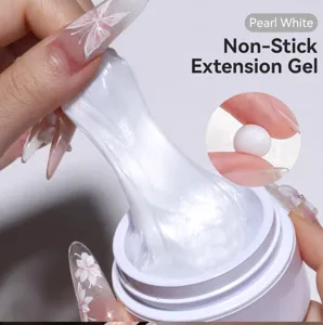 Professionelle perlweiße, nicht klebende Verlängerungsgel-Textur für 3D-Nagelkunst-Schnitzerei