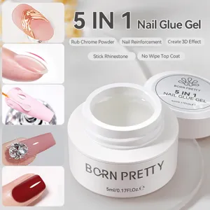 BORN PRETTY 5-in-1 multi-functional nail glue gel for chrome, reinforcement, and 3D effects