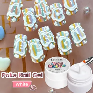 White 3D poke nail gel for DIY embossed lace and textured shell patterns, 8ml jar