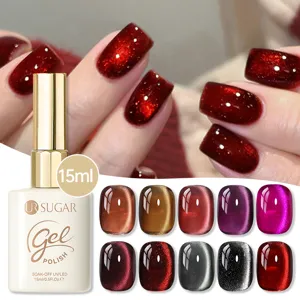 Vernis à ongles gel UR SUGAR 15ml effet œil de chat avec divers échantillons de couleurs