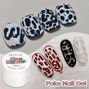 3D textured poke nail gel for DIY cow print and lace pattern nail art designs 8ml