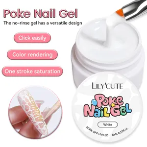 Professional white poke nail gel for 3D textures, sea waves, and lace nail art designs