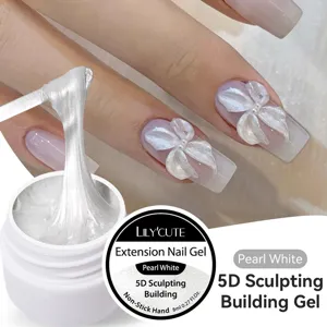 LILY'CUTE Perlweiß 5D Sculpting Nagelgel für professionelle 3D-Nagelkunst-Designs