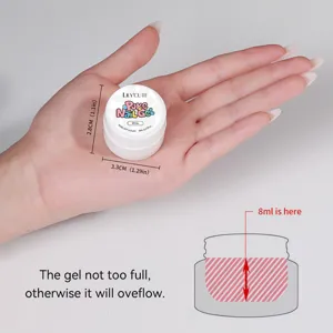 LILY'CUTE 8ml Poke Nail Gel for textured art, showing product dimensions and fill level
