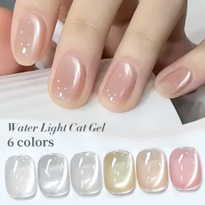 Smalto gel magnetico cat eye effetto luce acqua in 6 colori gelatina traslucida