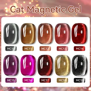 Cat eye magnetische gel nagellak set met diverse kleuren en sprankelend glaseffect