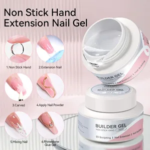 Close-up of BORN PRETTY solid non-stick builder gel with 5D nail extension steps