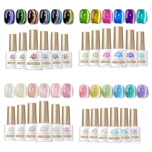 BORN PRETTY cat eye gel nail polish set with glass bead effect and shimmer finish