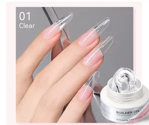 Detail of non-stick clear solid builder gel for 5D sculpting and nail extensions