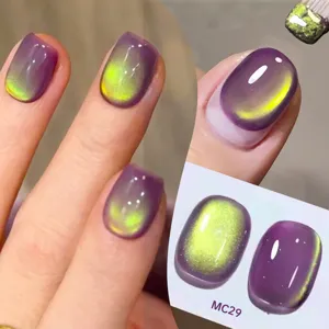 Smalto gel Lily'cute occhi di gatto viola con effetto magnetico verde
