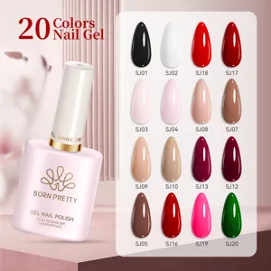 Lot de 20 couleurs de vernis à ongles gel solide professionnel UV LED flacon 15ml