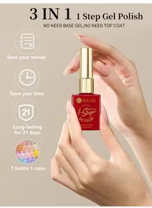 Vue détaillée du flacon de vernis gel UR SUGAR 1-step montrant les fonctions 3-en-1