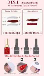Détails du vernis gel 3-en-1 UR SUGAR avec tutoriel d'application en 3 étapes