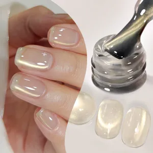 Smalto gel per unghie Born Pretty cat eye bianco chiaro di luna con finitura lucida