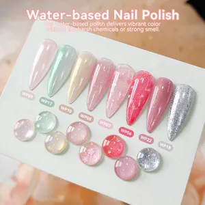 Juego de esmaltes de uñas a base de agua con colores vibrantes y acabado brillante