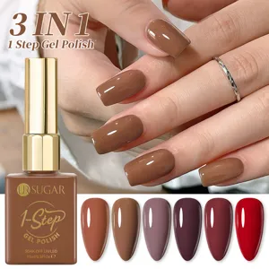 Vernis à ongles gel 3-en-1 UR SUGAR 15ml, marron mocha et nuancier de couleurs vives